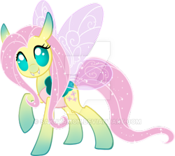 Size: 600x535 | Tagged: safe, artist:sakuyamon, fluttershy, changedling, changeling, changedlingified, changelingified, cute, deviantart watermark, flutterling, obtrusive watermark, solo, species swap, watermark