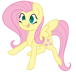 Size: 894x894 | Tagged: safe, artist:azure-quill, fluttershy, pegasus, pony, cute, female, happy, mare, open mouth, shyabetes, solo