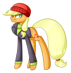 Size: 1024x1053 | Tagged: safe, artist:despotshy, applejack, earth pony, pony, ppov, captain jackbeard, clothes, simple background, solo, transparent background