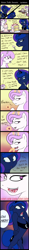 Size: 1000x8764 | Tagged: safe, artist:tbosiris, princess celestia, princess luna, alicorn, pony, cake, cherry, comic, food, jojo's bizarre adventure, joseph joestar, magic, noriaki kakyoin, pink-mane celestia, rerorero, tongue out