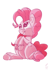 Size: 3508x4961 | Tagged: safe, artist:tony-retro, pinkie pie, pony, high res, limited palette, simple background, sitting, solo, transparent background