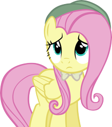 Size: 5192x5842 | Tagged: safe, artist:ironm17, fluttershy, pegasus, pony, shadow play, absurd resolution, bow, cute, hat, shyabetes, simple background, solo, transparent background, unamused, vector