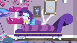 Size: 1920x1080 | Tagged: safe, edit, edited screencap, editor:grapefruitface, screencap, rarity, better together, camping must-haves, equestria girls, adorasexy, barefoot, blue eyeshadow, body pillow, bronybait, cushion, cute, eyeshadow, feet, looking at you, makeup, one eye closed, pencil skirt, pillow, prone, raribetes, rarity's bedroom, seductive, seductive pose, sexy, solo, wink, winking at you