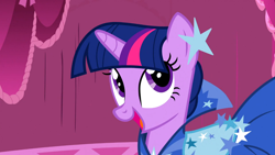 Size: 1366x768 | Tagged: safe, derpibooru import, screencap, twilight sparkle, unicorn twilight, unicorn, suited for success, clothes, dress, gala dress, solo