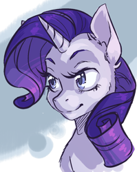 Size: 796x1000 | Tagged: safe, artist:emmys-sketchbook, rarity, pony, unicorn, bust, cheek fluff, colored pupils, ear fluff, female, mare, portrait, solo