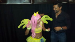 Size: 4128x2322 | Tagged: safe, artist:princesspaparazzi, fluttershy, human, clothes, cosplay, costume, crixus, irl, irl human, manu bennett, photo