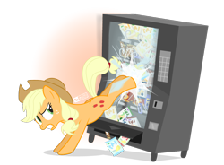 Size: 950x700 | Tagged: safe, artist:dm29, applejack, earth pony, pony, angry, bucking, fuck the police, kick, solo, this will end in jail time, this will end in pain and/or death, vandalism, vending machine