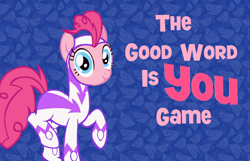 Size: 1188x765 | Tagged: artist needed, safe, edit, fili-second, pinkie pie, pony, family fun activity, fili-second and the rumor weed, game, power ponies, veggietales