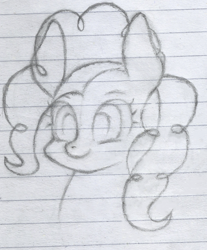 Size: 924x1116 | Tagged: safe, artist:silshadnic, pinkie pie, pony, lined paper, paper, sketch, solo, traditional art
