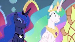 Size: 1920x1080 | Tagged: safe, screencap, princess celestia, princess luna, alicorn, pony, the beginning of the end, cute, cutelestia