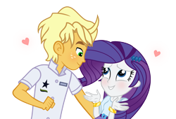 Size: 2105x1433 | Tagged: safe, artist:darbypop1, ragamuffin (equestria girls), rarity, equestria girls, blushing, female, heart, male, rarimuffin, shipping, simple background, straight, transparent background, vector