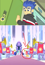 Size: 594x864 | Tagged: safe, flash sentry, equestria girls, equestria girls (movie), brad, comparison, dreamy cutebottom, musical instrument, trumpet