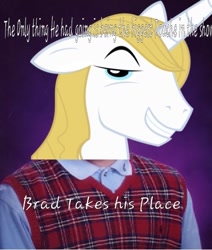 Size: 423x500 | Tagged: safe, flash sentry, prince blueblood, equestria girls, 1000 hours in ms paint, bad luck brian, brad, exploitable meme, meme, ms paint