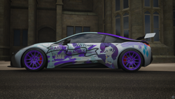 Size: 1920x1080 | Tagged: safe, rarity, equestria girls, bmw, bmw i8, car, cutie mark, forza horizon 4, game screencap, itasha