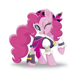 Size: 645x645 | Tagged: safe, pinkie pie, earth pony, pony, my little pony: the movie, bandana, clothes, female, mare, one eye closed, pirate, pirate pinkie pie, solo, wink