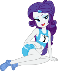 Size: 1920x2372 | Tagged: safe, artist:pink1ejack, idw, rarity, equestria girls, spoiler:comic, spoiler:comicequestriagirlsmarchradness, absurd resolution, belly button, clothes, cute, midriff, raribetes, sexy, shoes, shorts, simple background, sleeveless, sneakers, solo, sports bra, sports shorts, transparent background, vector