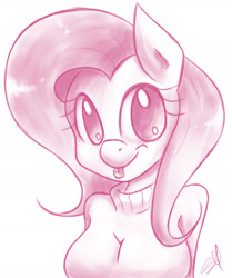 Size: 1500x1796 | Tagged: safe, artist:steffy-beff, fluttershy, anthro, clothes, mlem, silly, simple background, solo, sweater, sweater puppies, sweatershy, tongue out, white background