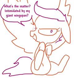 Size: 549x574 | Tagged: safe, artist:the weaver, edit, scootaloo, simple background, solo, white background, wingboner