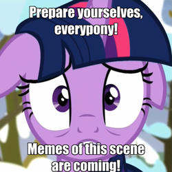 Size: 739x739 | Tagged: safe, derpibooru import, screencap, twilight sparkle, twilight sparkle (alicorn), alicorn, pony, tanks for the memories, female, game of thrones, image macro, mare, meme, reference, winter is coming