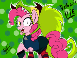 Size: 2280x1720 | Tagged: safe, artist:viejillox64art, pinkie pie, earth pony, pony, crossover, demencia, fanart, latin american, melissa gedeón, villainous, voice actor joke