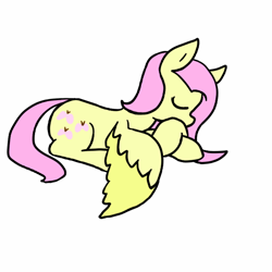 Size: 720x720 | Tagged: safe, artist:fis, fluttershy, pegasus, pony, crossed hooves, eyes closed, female, profile, prone, simple background, sleeping, solo, spread wings, white background, wings