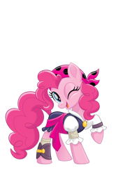 Size: 1128x1600 | Tagged: safe, pinkie pie, earth pony, pony, my little pony: the movie, bandana, clothes, female, mare, one eye closed, pirate, pirate pinkie pie, simple background, solo, transparent background, wink