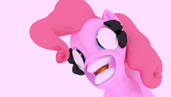 Size: 1920x1080 | Tagged: safe, artist:shastro, pinkie pie, earth pony, pony, 3d, blender, faic, female, mare, nightmare fuel, not salmon, pink background, simple background, solo, thing, wat, wtf