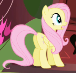 Size: 269x259 | Tagged: safe, screencap, fluttershy, pegasus, pony, friendship is magic, cropped, female, mare, open mouth, plot, solo