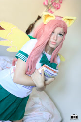 Size: 1024x1536 | Tagged: safe, artist:ellychancosplay, fluttershy, human, clothes, cosplay, costume, irl, irl human, photo, schoolgirl, solo