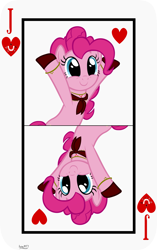 Size: 3809x6062 | Tagged: safe, artist:ironm17, part of a set, pinkie pie, pony, bandana, card, jack of hearts, jewelry, playing card, smiling, solo, vector