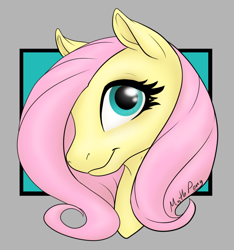 Size: 764x816 | Tagged: safe, artist:mythpony, fluttershy, pegasus, pony, bust, female, mare, portrait, smiling, solo