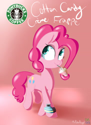 Size: 2550x3507 | Tagged: safe, artist:a8f12, pinkie pie, pony, solo, starbucks