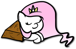 Size: 650x416 | Tagged: safe, artist:nintendoes, princess celestia, alicorn, pony, cewestia, crown, cute, cutelestia, eyes closed, female, filly, jewelry, paper bag, pink-mane celestia, prone, regalia, sleeping, solo, younger