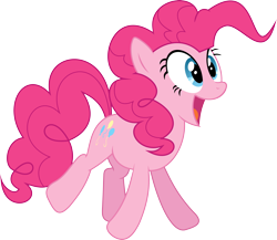 Size: 4398x3810 | Tagged: safe, artist:hornflakes, pinkie pie, earth pony, pony, a friend in deed, .svg available, cute, diapinkes, female, happy, high res, jumping, mare, open mouth, simple background, smiling, solo, transparent background, vector