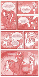 Size: 800x1586 | Tagged: safe, artist:vavacung, applejack, nightmare rarity, oc, oc:little aj, earth pony, pony, comic:chaos future, anthro oc, bondage, comic, monochrome, offspring, parent:applejack, parent:unnamed oc, parents:canon x oc, plot, shibari, suspended, this will not end well, tied up