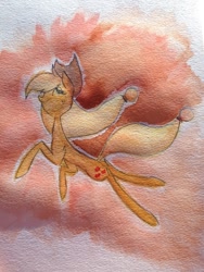 Size: 1224x1632 | Tagged: safe, artist:triplerainbowdash, applejack, earth pony, pony, female, mare, solo, traditional art