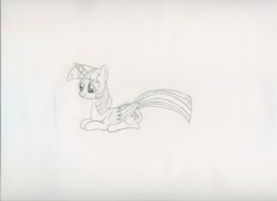 Size: 3501x2550 | Tagged: safe, artist:j4m35c, derpibooru import, twilight sparkle, twilight sparkle (alicorn), alicorn, pony, female, mare, monochrome, sitting, solo, traditional art