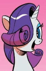 Size: 203x311 | Tagged: safe, artist:andypriceart, idw, rarity, pony, unicorn, siege of the crystal empire, spoiler:comic36, comic panel, cropped, cute, hair over one eye, official art, raribetes, solo