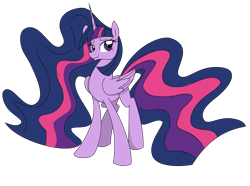 Size: 4350x3241 | Tagged: safe, artist:bork88, artist:pitterpaint, derpibooru import, twilight sparkle, twilight sparkle (alicorn), alicorn, pony, absurd resolution, ethereal mane, female, hilarious in hindsight, mare, older, simple background, solo, transparent background, ultimate twilight, vector