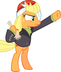 Size: 10376x12195 | Tagged: safe, artist:cyanlightning, applejack, earth pony, pony, ppov, .svg available, absurd resolution, bipedal, captain jackbeard, clothes, hat, map, sieg heil, simple background, solo, transparent background, vector