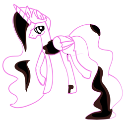 Size: 584x569 | Tagged: safe, princess celestia, alicorn, pony, female, food, horn, mare, pudding, solo