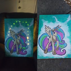 Size: 1564x1564 | Tagged: safe, artist:annuthecatgirl, princess celestia, alicorn, pony, painting, solo, traditional art