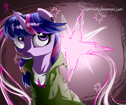 Size: 1181x984 | Tagged: safe, artist:supermare, derpibooru import, twilight sparkle, abigail "fetch" walker, clothes, infamous, infamous first light, infamous second son, nose ring, piercing, solo