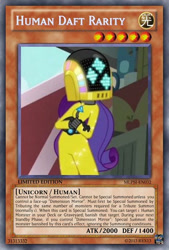 Size: 333x493 | Tagged: safe, artist:poppixierex, edit, rarity, equestria girls, rainbow rocks, ccg, daft punk, daft rarity, trading card, trading card edit, trading card game, yu-gi-oh!