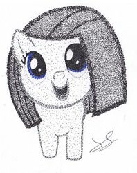 Size: 333x420 | Tagged: safe, artist:thestipplebrony, pinkie pie, earth pony, pony, female, filly, pinkamena diane pie, pointillism, solo, stipple, traditional art