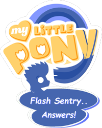 Size: 799x1001 | Tagged: safe, edit, flash sentry, ask flash sentry, everypony loves flash, logo, logo edit, simple background, transparent background, tumblr