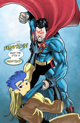 Size: 300x461 | Tagged: safe, flash sentry, brad, bradface, dc comics, exploitable meme, flashabuse, flashface, forced meme, imminent death, marvel, meme, parody, pun, sentry, superman