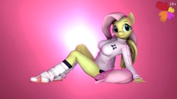 Size: 1076x604 | Tagged: safe, screencap, fluttershy, anthro, plantigrade anthro, 3d, solo, source filmmaker