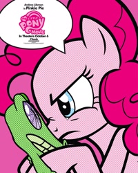 Size: 1500x1875 | Tagged: safe, gummy, pinkie pie, earth pony, pony, my little pony: the movie, andrea libman, modern art, movie poster, my little pony logo, official, pop art, poster, solo