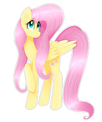 Size: 2336x2785 | Tagged: safe, artist:cosmiickatie, fluttershy, pegasus, pony, female, mare, simple background, smiling, solo, transparent background